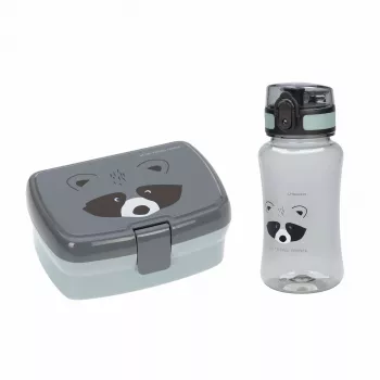 Lassig About Friends guaxinim conjunto lancheira e garrafa Tritan 460 ml
