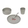 Lassig conjunto de louça infantil Little Forest raposa, 4 peças (prato, tigela, copo, colher), polipropileno e celulose, verde