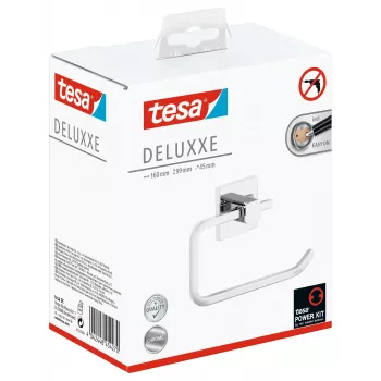 Tesa 40400 Deluxxe Porta-papel higiénico sem tampa - Cromado, autoadesivo