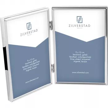 Zilverstad Sweet Memory 2x13x18 moldura dupla de retrato em metal brilhante prateado