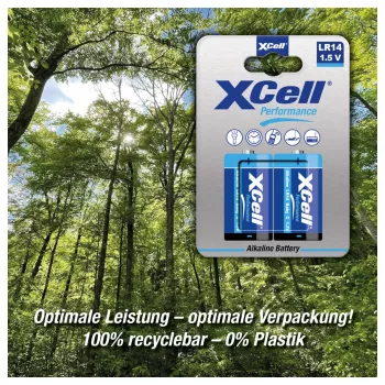 Pilha alcalina XCell Performance LR14 Baby C pack de 2 - 1,5 V - não recarregável