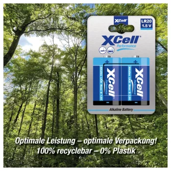XCell Performance Alkaline LR20 Mono D pilha pack de 2 - 1,5V