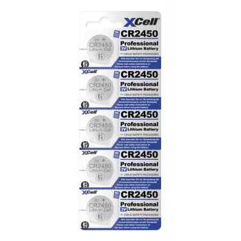 Pilha botão de lítio XCell CR2450 3V 580mAh pack de 5 (145594)