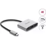 Adaptador Delock USB Type-C para HDMI 4K 60 Hz com USB Type-A e USB Type-C PD 3.1 140 W