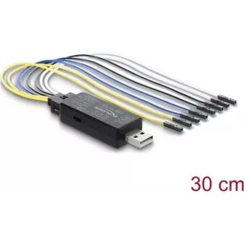 Conversor Delock USB 2.0 para TTL UART série, 3,3V/5V, barra de pinos de 6 pinos, cabo de 30 cm