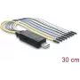 Conversor Delock USB 2.0 para TTL UART série, 3,3V/5V, barra de pinos de 6 pinos, cabo de 30 cm