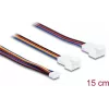 Cabo de ventoinha em Y Delock 1 x conector fêmea JST PH 4 pinos PWM para ficha macho + ficha macho 4 pinos (3 pinos ligados) 15 cm