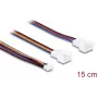 Cabo de ventoinha em Y Delock 1 x conector fêmea JST PH 4 pinos PWM para ficha macho + ficha macho 4 pinos (3 pinos ligados) 15 cm