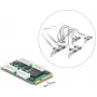 Placa Delock Mini PCIe I/O Full Size para 8 x série RS-232 DB9 com chapas de slot standard e Low Profile