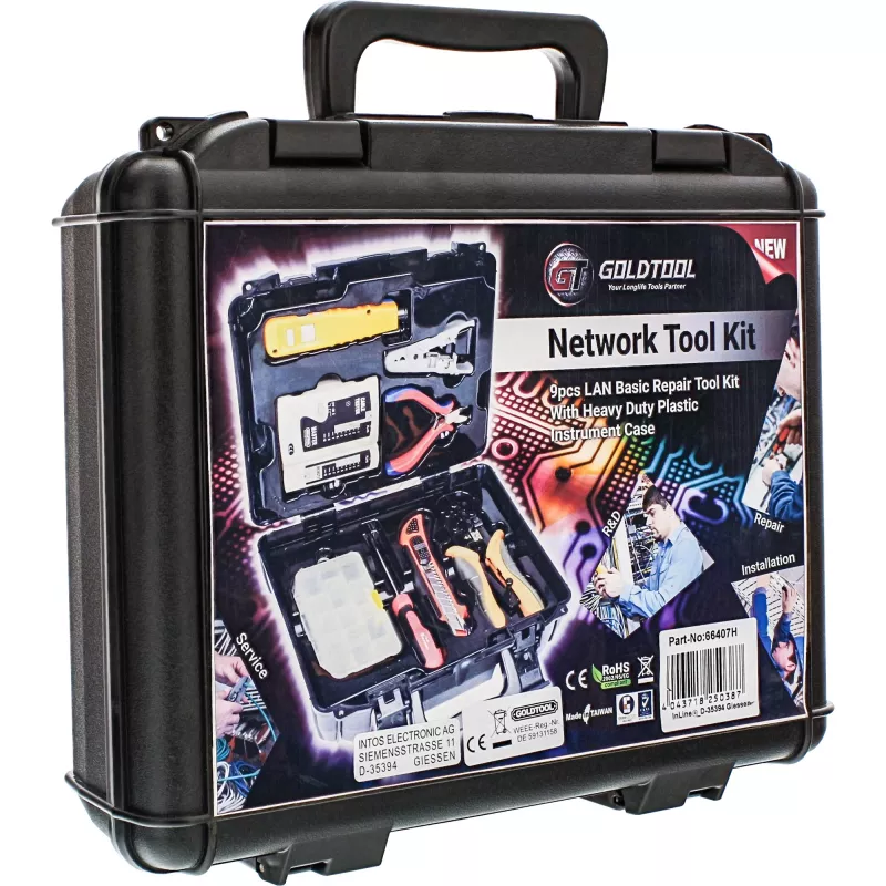 Kit de instalação de rede básica Goldtool LAN com testador