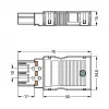 Conector WAGO 770-113, macho, reto, 2 polos, 250 V, preto, WINSTA MINI