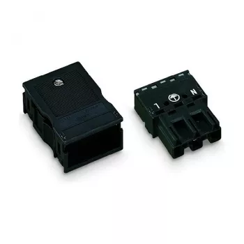 Conector WAGO 770-113, macho, reto, 2 polos, 250 V, preto, WINSTA MINI