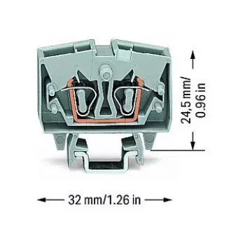 Borne de passagem WAGO 264-701, 6 mm², 800 V, cinzento, CAGE CLAMP®