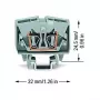Borne de passagem WAGO 264-701, 6 mm², 800 V, cinzento, CAGE CLAMP®