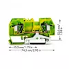 Borne de terra WAGO verde-amarelo 0,2-6 mm² 282-907
