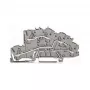 WAGO 2003-7645 TOPJOB S Borne de passagem de 4 condutores, cinzento, 32A, 1000V, Push-in CAGE CLAMP, calha DIN