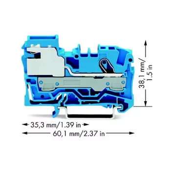 WAGO 2006-7114 Borne de separação N de 1 condutor, 6 mm², Push-in CAGE CLAMP, azul