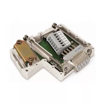 WAGO 750-963 Módulo de ligação D-Sub, conector fêmea de 9 polos, cinzento, IP20, para WAGO I/O System 750