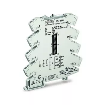 WAGO 857-800 Transmissor de temperatura / condicionador de sinal, cinzento, -25 a 70 °C, 6 x 94 x 97,8 mm, 35,3 g
