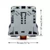 WAGO 285-150 Bloco de terminais de potência CAGE CLAMP, 1 potencial, 2 ligações, 10-50 mm², cinzento, calha DIN 35