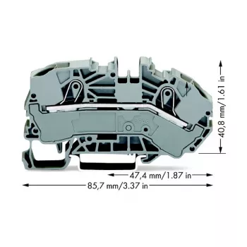 WAGO 2016-7601 Borne de passagem, 2 condutores, 16 mm², 800 V, cinzento