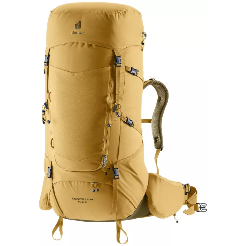 Deuter Aircontact Core 65 + 10 SL Mochila de Trekking para Mulher - Savanna/Nori