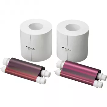 Mitsubishi CK-D746 conjunto de fita e papel - 10x15 cm / 4x6 polegadas - 750 impressões - 2 fitas e 2 rolos de papel - para CP-D70DW, CP-D707DW