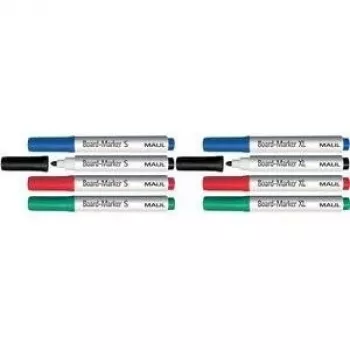 Marcador de quadro branco MAUL Hebel XL - ponta fina - cores sortidas - pack de 4