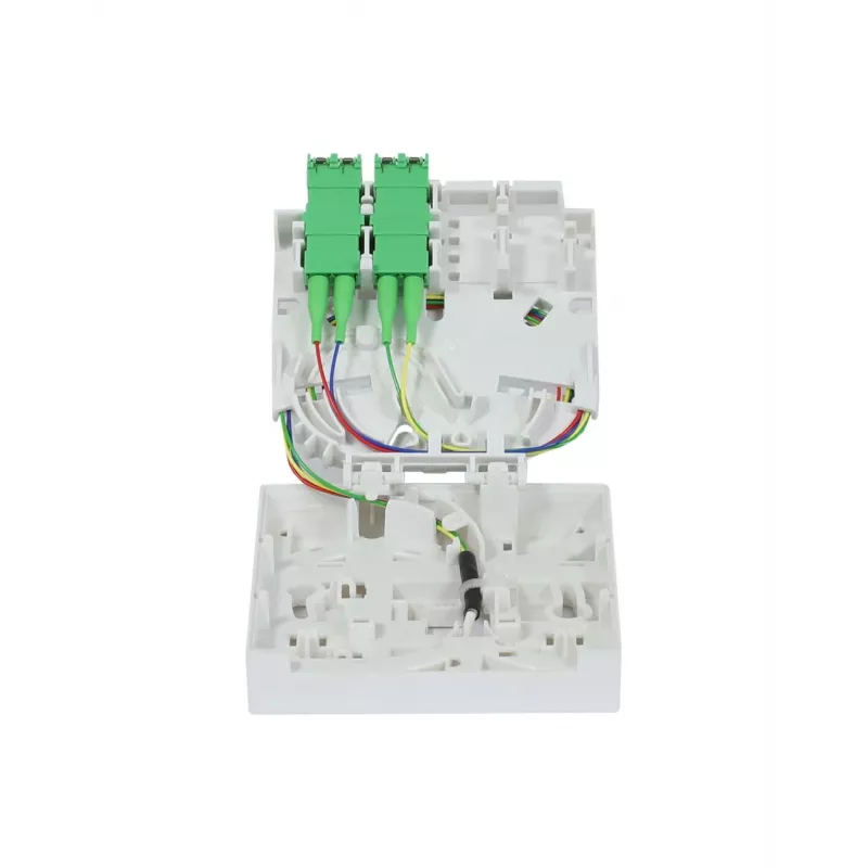 Caixa compacta FTTH Synergy 21 pré-terminada, 4xLC/APC para extremidade aberta, 60m, 9/125µm, G.657.A2, 4 fibras, OD 2,2mm