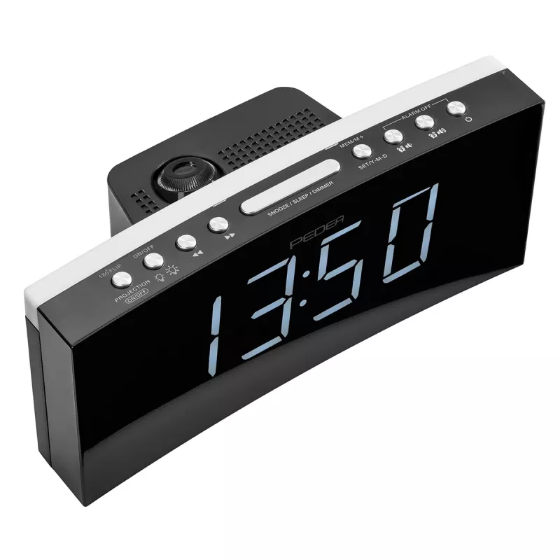 PEDEA Rádio despertador FM / despertador com projeção, preto