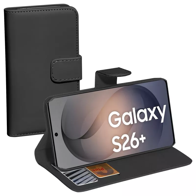 PEDEA Capa tipo livro Classic para Samsung Galaxy S26 Plus, preto