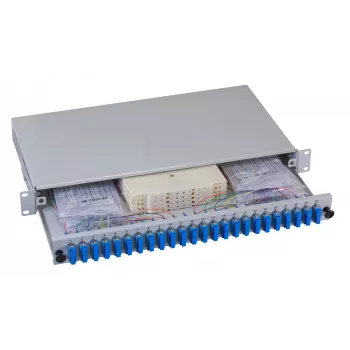 EFB Elektronik Painel de Patch de Fibra Ótica - Montagem em Rack - SC SM X 48 - Cinzento, RAL 7035 - 1U - 19 polegadas