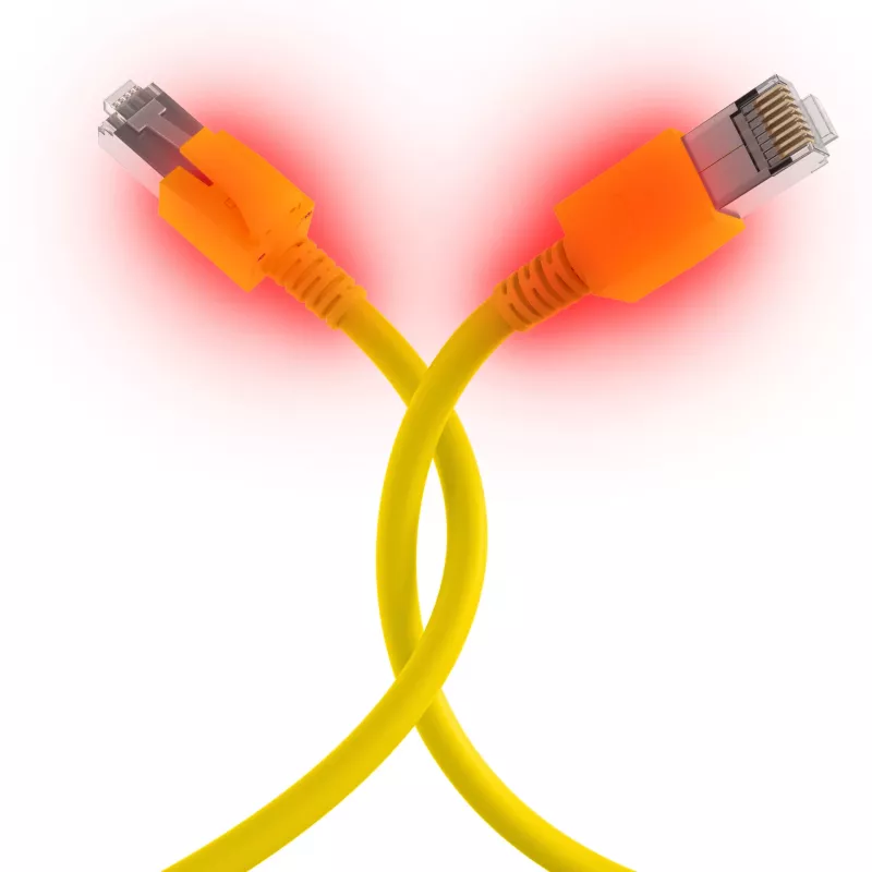 EFB Elektronik DCK1001GE.0,5 cabo de patch LED RJ45 Cat.6A S/FTP FRNC, amarelo