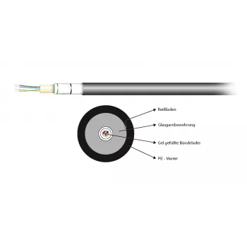 EFB Electronics A-DQ(ZN)B2Y 12E 9/125 G657.A1 PE cabo de fibra ótica preto