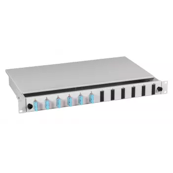 EFB-Elektronik caixa de fusão SC OS2 9/125µm extensível 12 pigtails / 6 acopladores