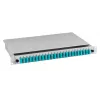 EFB Elektronik caixa de fusão SC OS2 9/125µm deslizante 24 pigtails 12 acopladores 1U 19 polegadas para montagem em rack cinzento