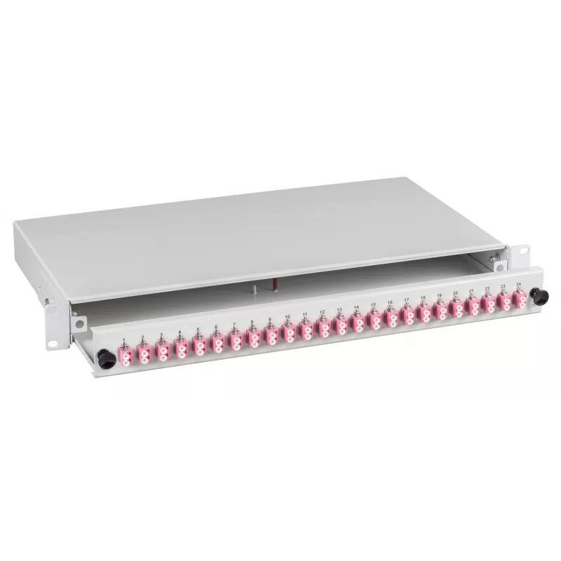 EFB Elektronik Caixa de fusão LC 50/125µm OM2 não deslizante 12 pigtails / 6 acopladores