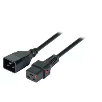 EFB-Elektronik Cabo de extensão de alimentação IEC Lock C20 para C19, 3,0 m, preto