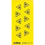 EFB Elektronik Autocolante de aviso laser, autoadesivo, 50x50 mm, amarelo/preto, 10 unid.
