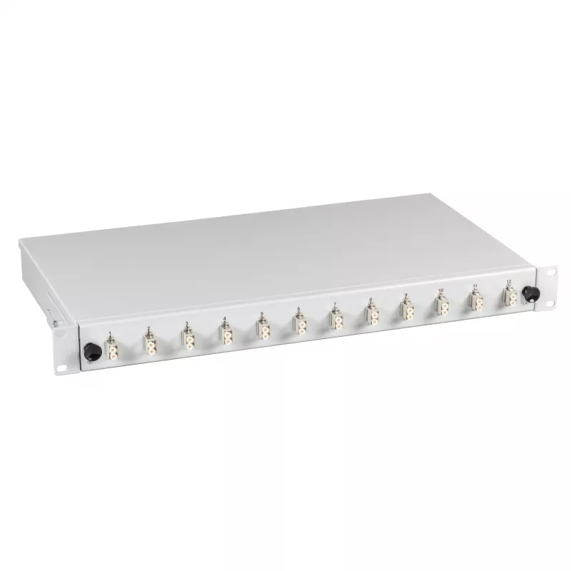 EFB-Elektronik Caixa de fusão preta LC 9/125µm OS2 pull-out 24 pigtails / 12 acopladores