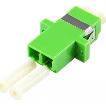 EFB Electronics Acoplador de fibra ótica LC duplex OM5, verde-lima, ferrula cerâmica, caixa SC simplex