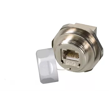 EFB Elektronik Acoplador de passagem RJ45 Cat.6A IP67, fêmea/fêmea, M25, Service-Port (IP67DFKRJ45FLHS)