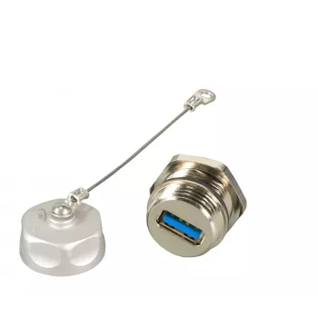 EFB Elektronik Acoplador de passagem USB 3.0 IP67 Type A fêmea / Type A fêmea