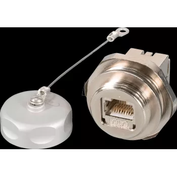 EFB Elektronik Tomada de embutir IP67 M25 RJ45 Cat.6A E-20070 para cabos Cat.5/6/7