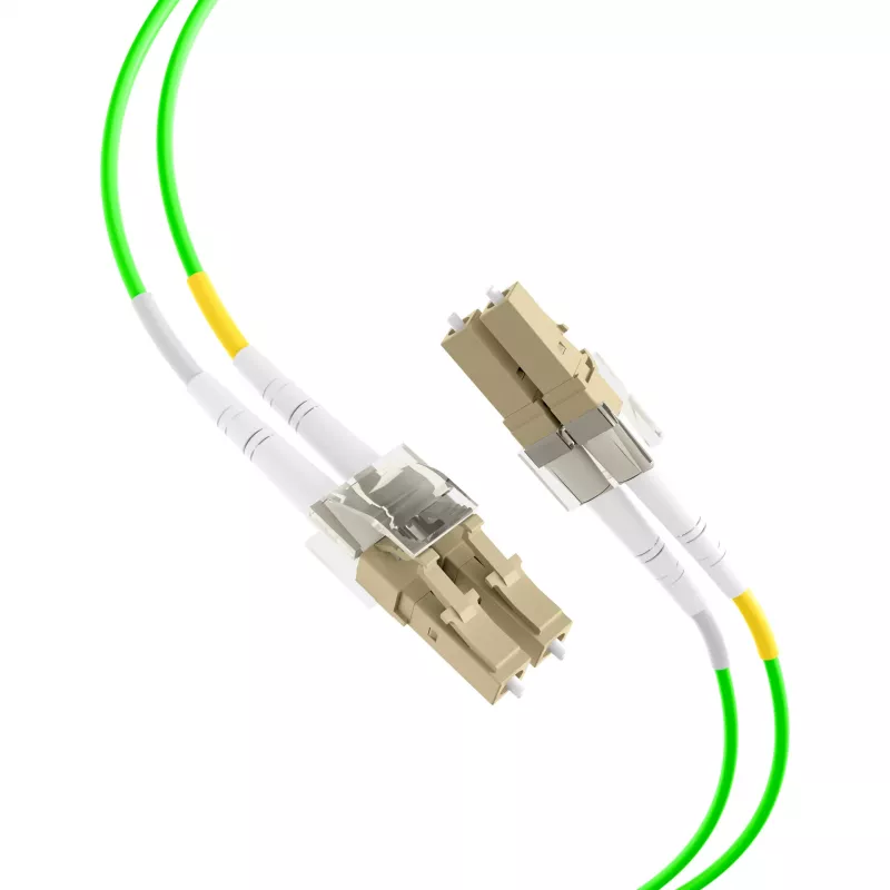 EFB Elektronik IPL-DR-LCULCU-5-1000 Cabo de fibra ótica duplex OM5 LC/UPC para LC/UPC 10 m LSZH verde-limão