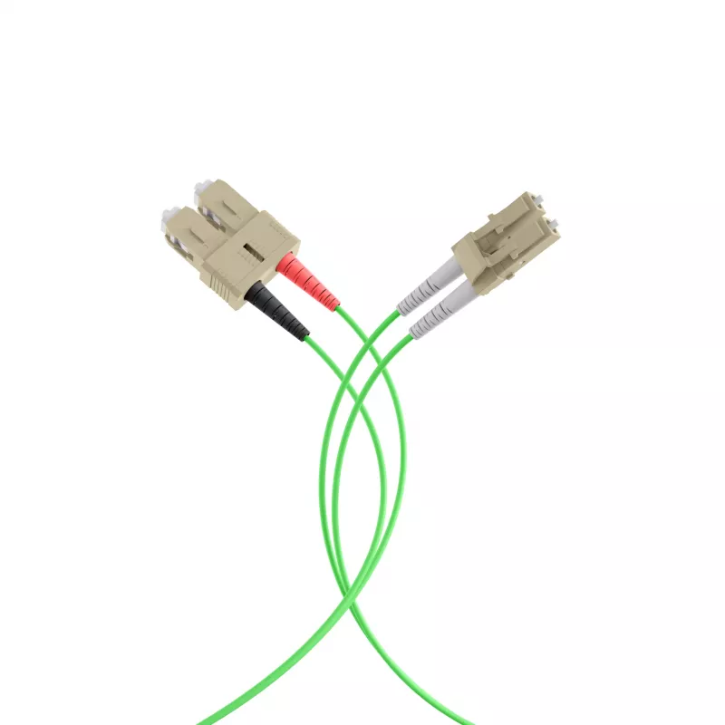 EFB Elektronik IPL-DR-LCUSCU-5-0100 Cabo de patch de fibra ótica, 1 m, OM5, LC para SC, Simplex, LSZH, verde-limão