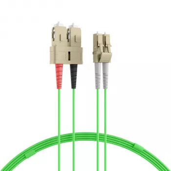 EFB Elektronik IPL-DR-LCUSCU-5-0500 Cabo de patch de fibra ótica, OM5, LC-SC, 5 m, LSZH, verde-limão