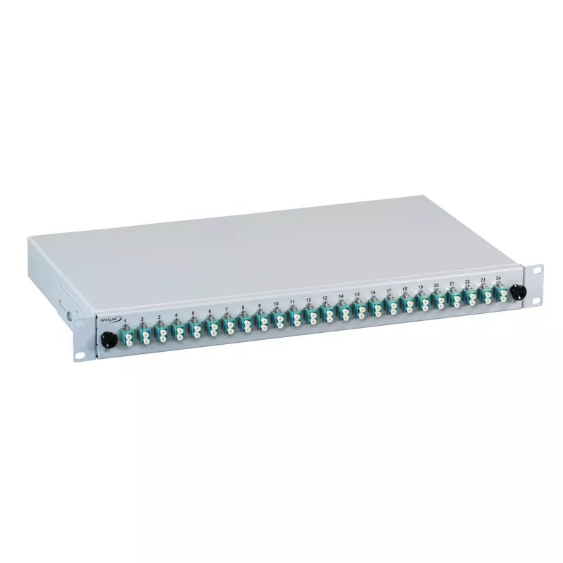 EFB Electronics Caixa de fusão extensível LC 12 pigtails Offset 6 acopladores OM3