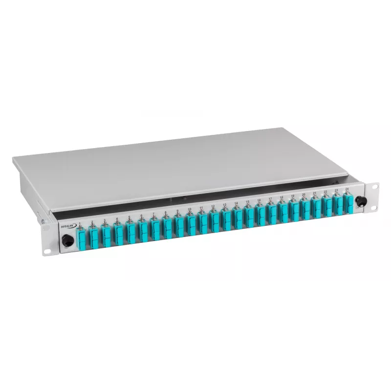 EFB Electronics Caixa de fusão extensível SC 24 pigtails Offset 12 acopladores OM3