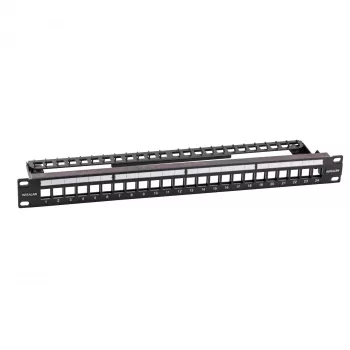 EFB Electronics Painel de distribuição 19 polegadas 48 portas 1U para módulos Slimline cor metálica